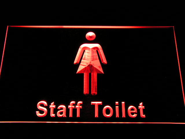 Women Female Girl Staff Toilet Washroom Restroom Neon Light